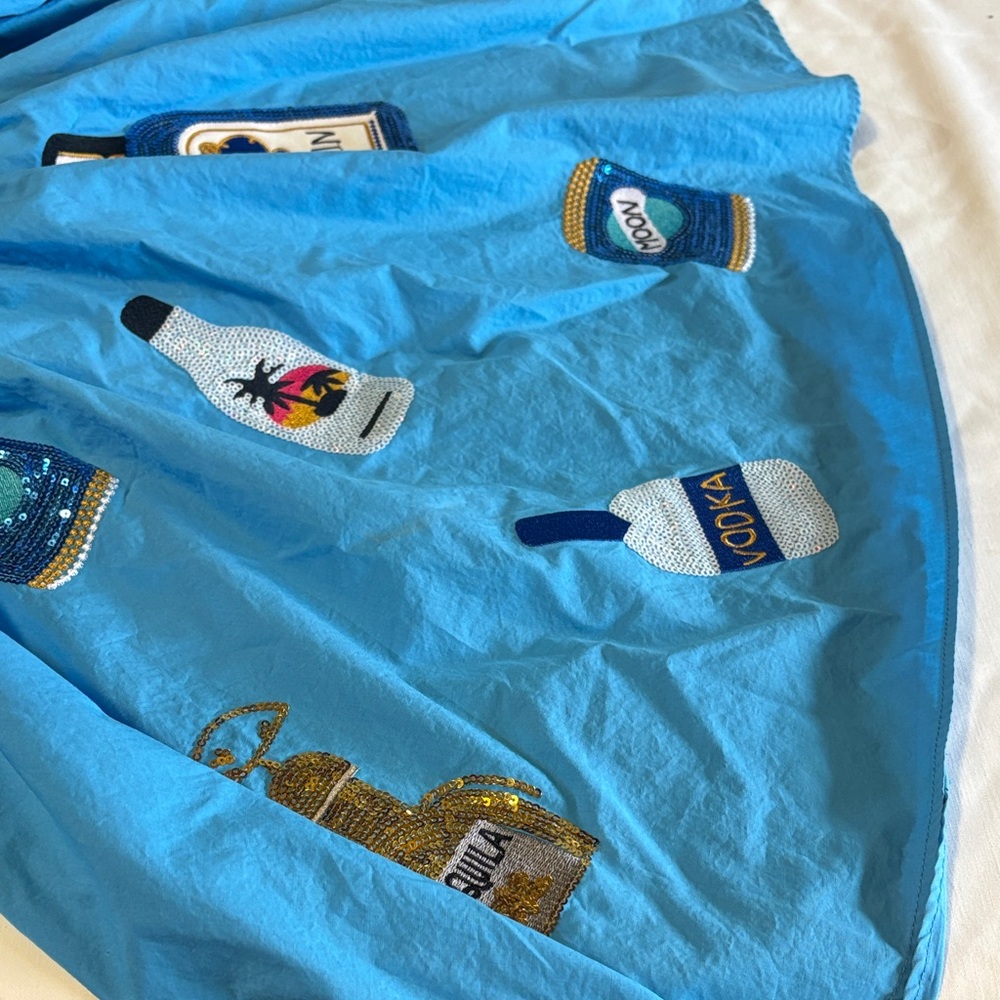 Blue Embellished Cocktail Bottle mini Dress size M - Picture 5 of 6